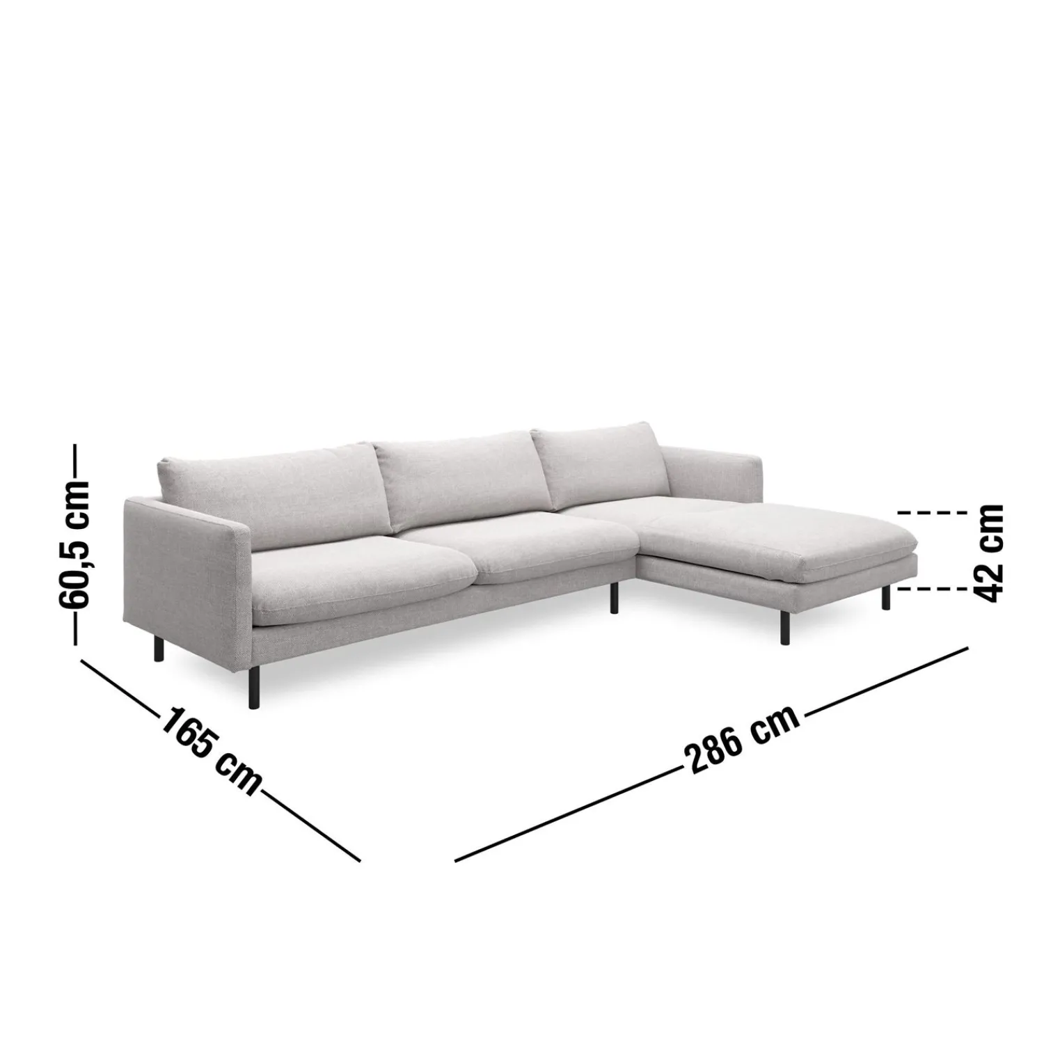 Outlet ILVA Bjorn højrevendt sofa med chaiselong