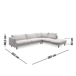 Best ILVA Bjorn højrevendt sofa med pufafslutning