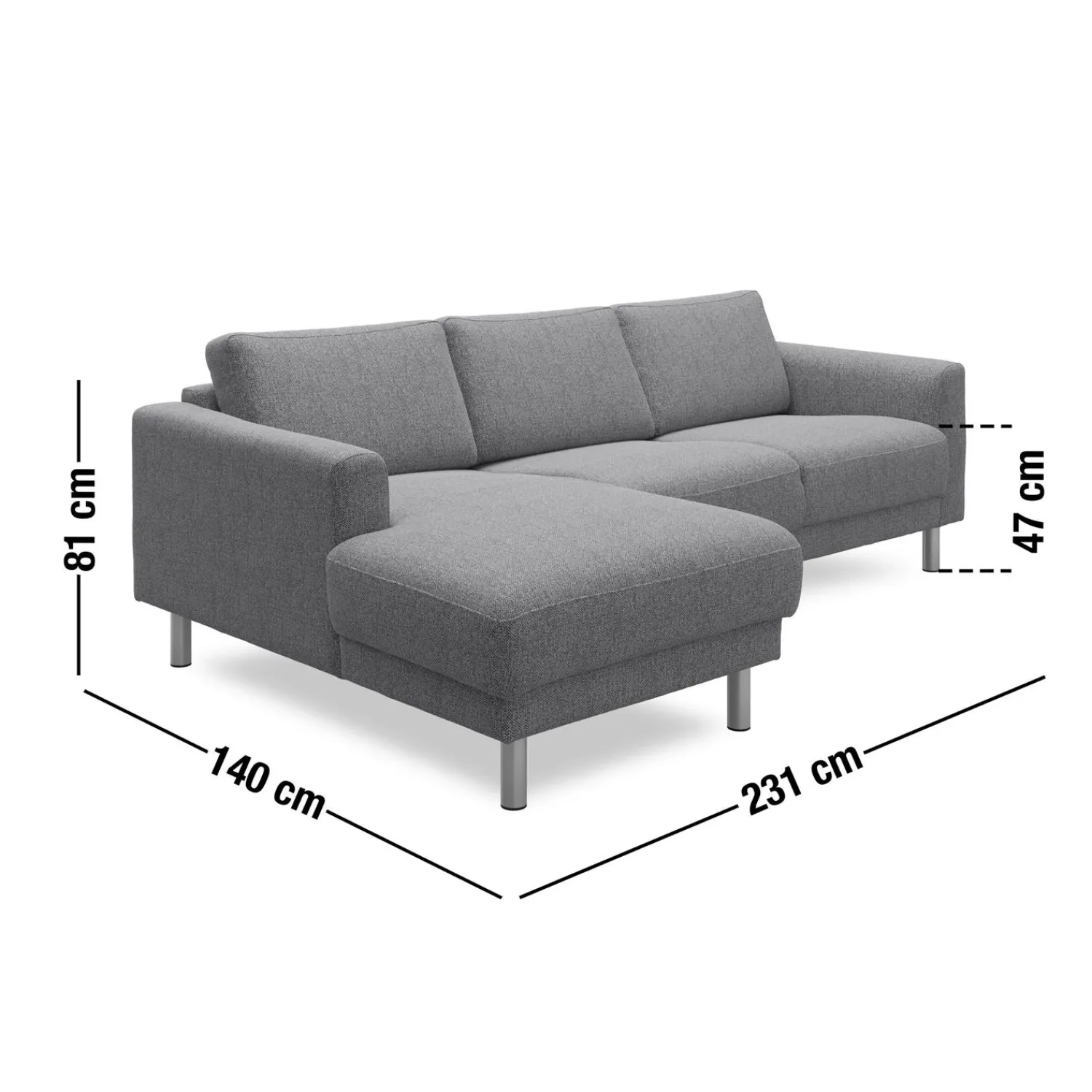 New ILVA Cleveland venstrevendt sofa med chaiselong