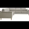 Outlet ILVA FLEX Hjørnesofa med 1 hjørnemodul, 2 endemoduler grå + ben træ