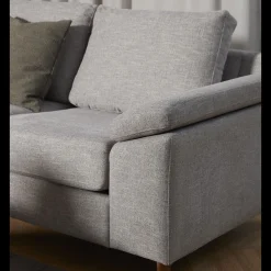 Outlet ILVA FLEX Hjørnesofa med 1 hjørnemodul, 2 endemoduler grå + ben træ
