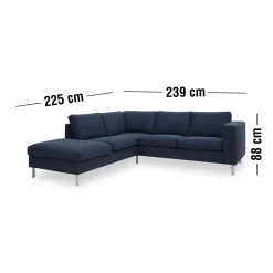 Online ILVA FLEX sofa med pufafslutning