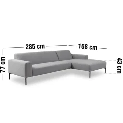 ILVA Franklin højrevendt sofa med chaiselong