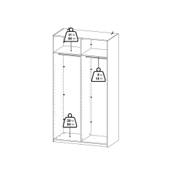 Outlet ILVA Galena S Garderobeskab 120 x 220 x 63 cm