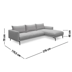 Best ILVA Hallsberg højrevendt sofa med chaiselong