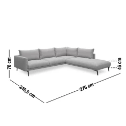 Discount ILVA Hallsberg højrevendt sofa med pufafslutning