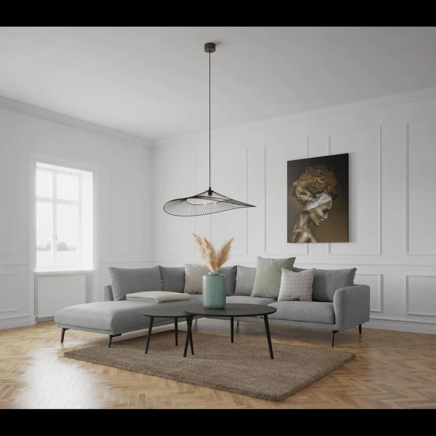 Online ILVA Hallsberg venstrevendt sofa med pufafslutning