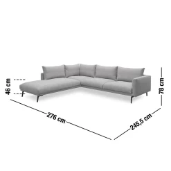 Online ILVA Hallsberg venstrevendt sofa med pufafslutning