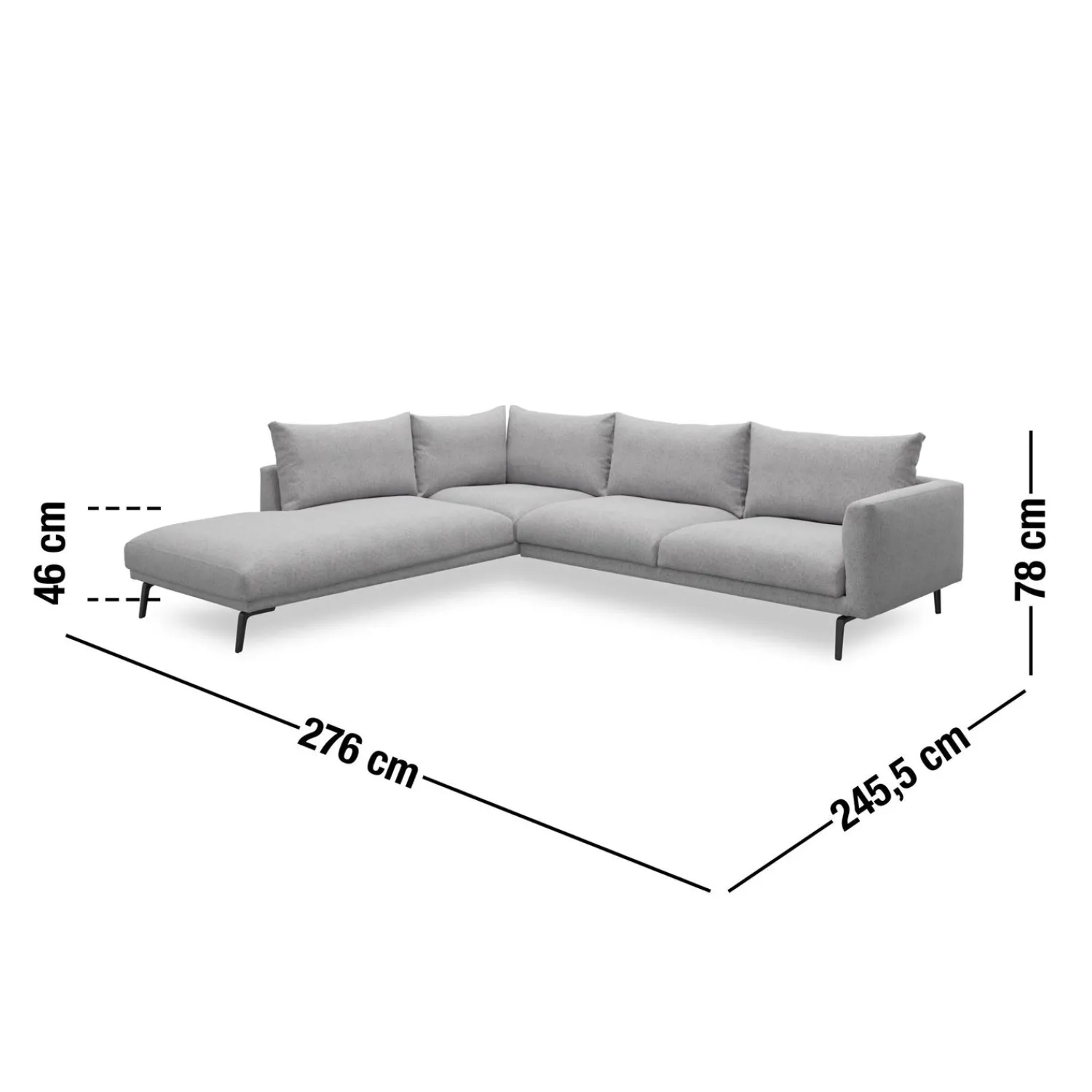 Best ILVA Hallsberg venstrevendt sofa med pufafslutning