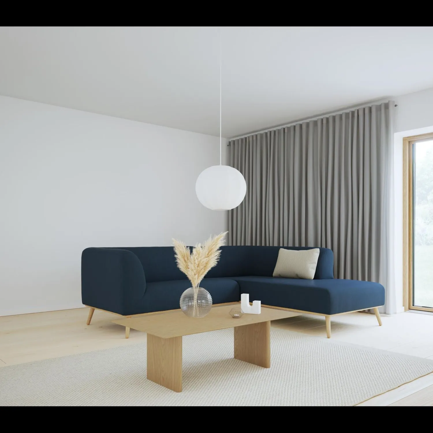 New ILVA Land højrevendt hjørnesofa med pufafslutning