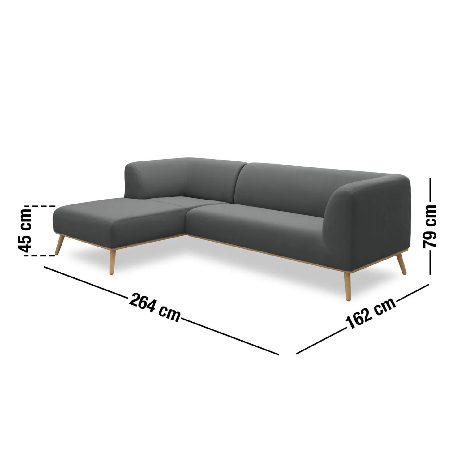 Hot ILVA Land venstrevendt sofa med chaiselong