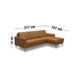 Clearance ILVA Linea højrevendt sofa med chaiselong