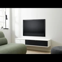 Outlet ILVA Mistral AV TV-møbel med 1 låge + 1 klap hvid/sort