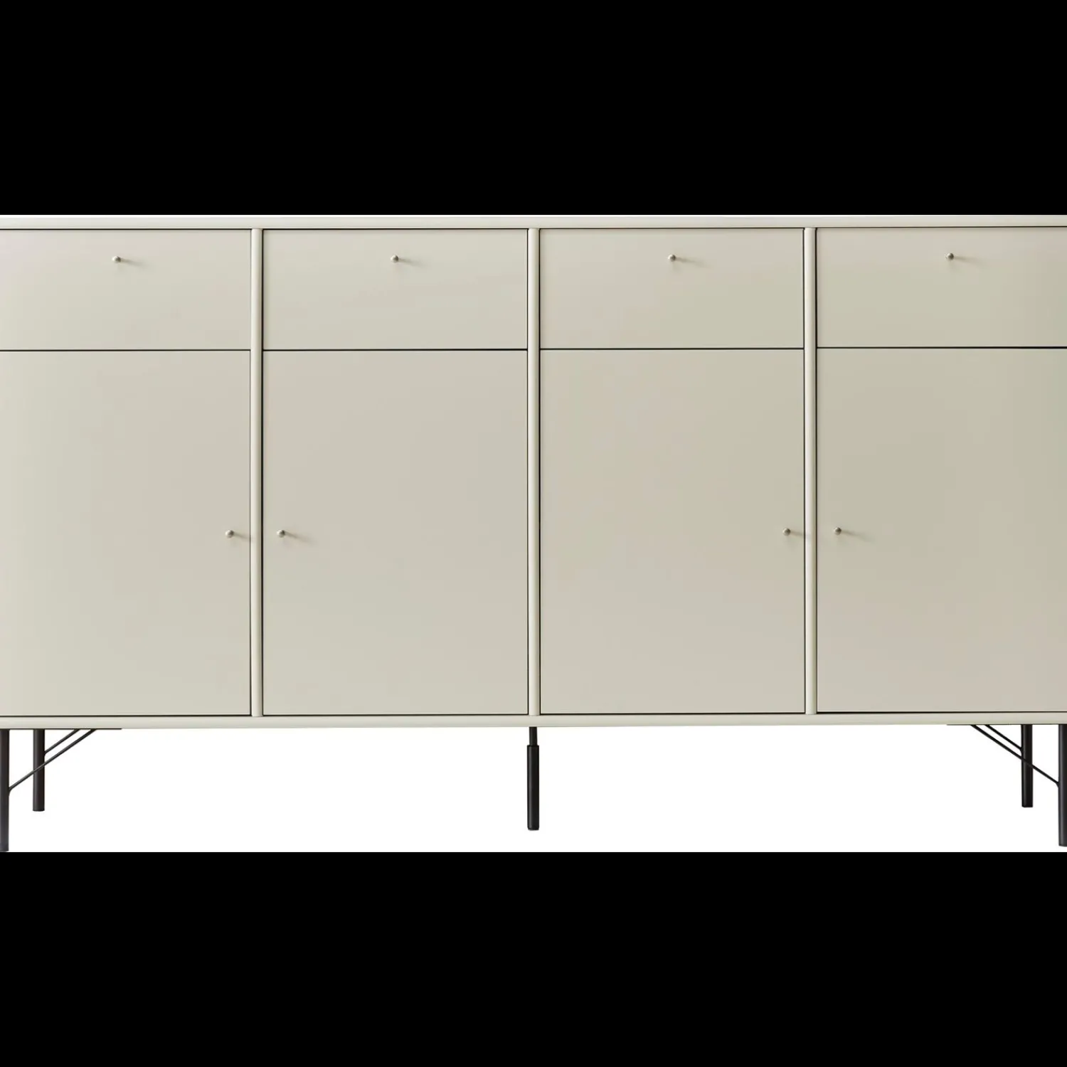 Hot ILVA Mistral Classic Beige skænk med 4 låger, 4 skuffer + sorte ben