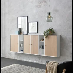 Clearance ILVA Mistral KUBUS Skænk med 3 moduler + 2 smalle og 2 brede låger hvid/eg