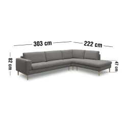 Discount ILVA Nyland højrevendt hjørnesofa med pufafslutning