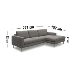 Online ILVA Nyland højrevendt sofa med chaiselong