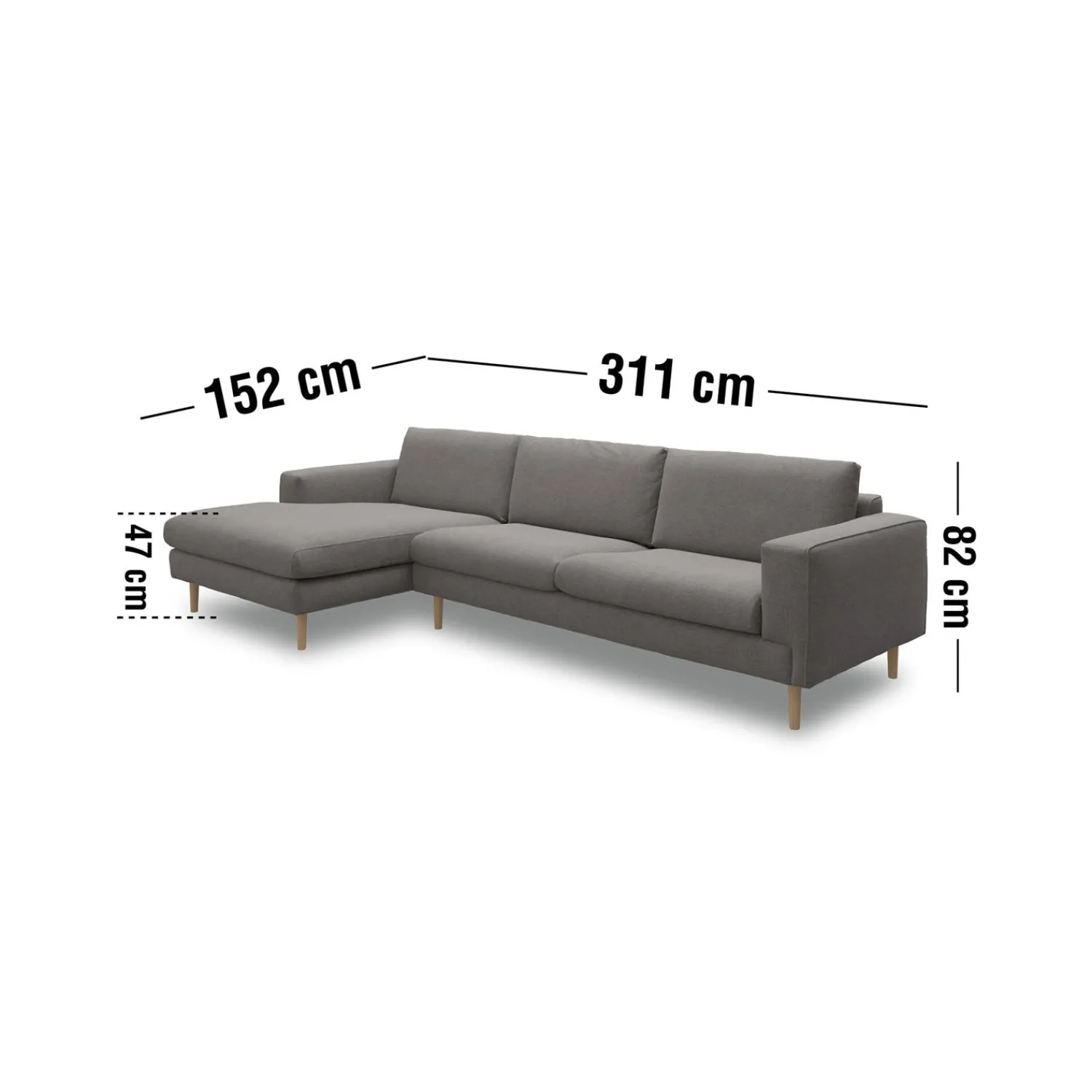 ILVA Nyland venstrevendt sofa med chaiselong