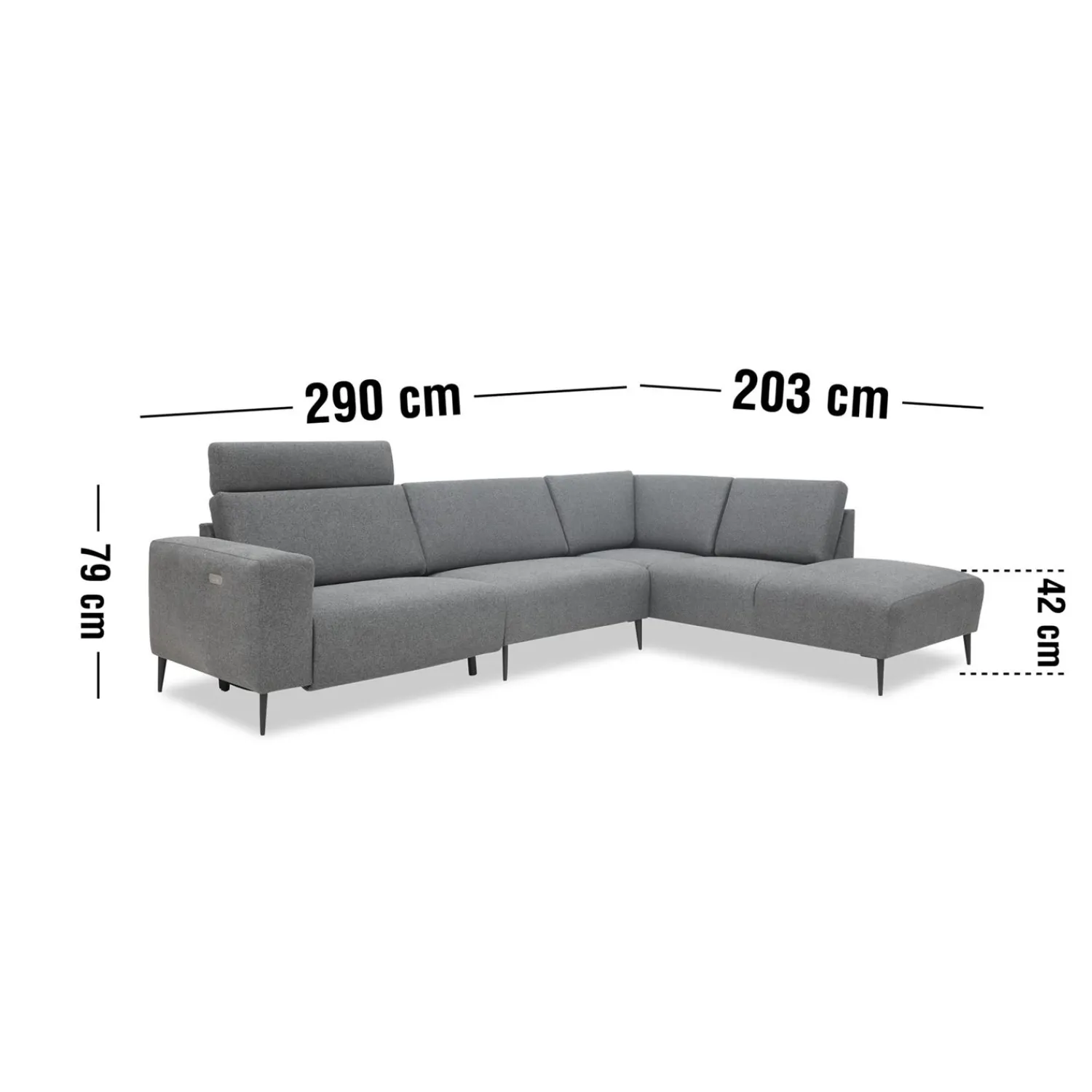 Online ILVA Remus højrevendt sofa med pufafslutning