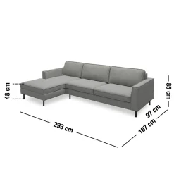 Clearance ILVA Scott venstrevendt sofa med chaiselong