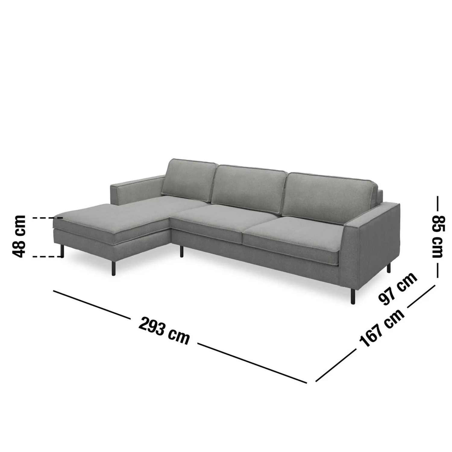 Clearance ILVA Scott venstrevendt sofa med chaiselong
