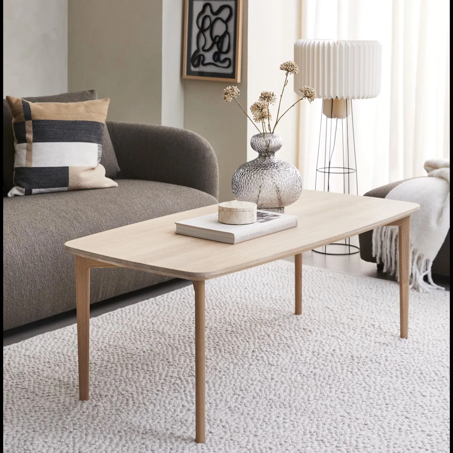 Online ILVA Skovby SM244/264 Sofabord med bordplade + stel i massiv eg
