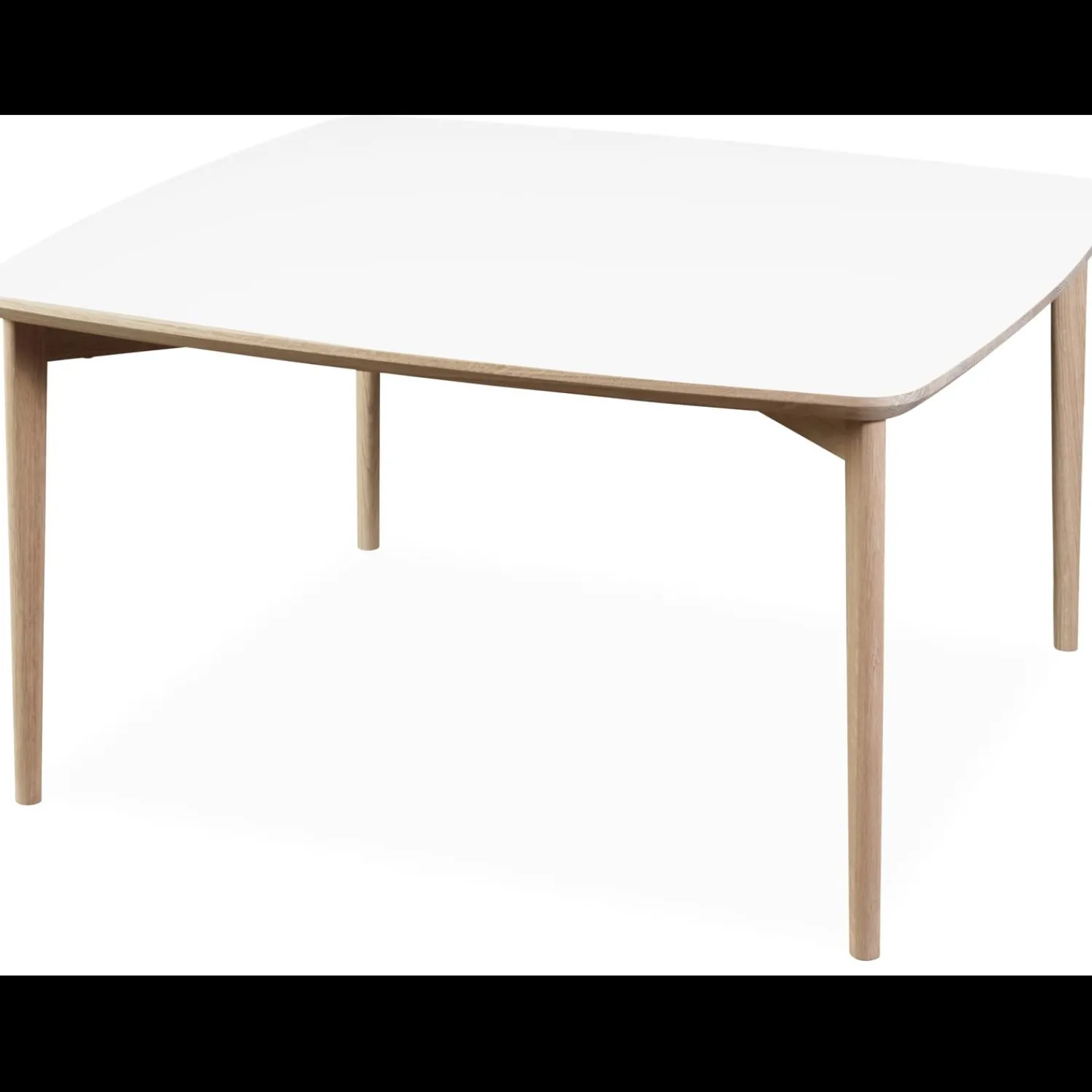 New ILVA Skovby SM242/265 Sofabord med plade i hvid laminat + stel i lyst træ
