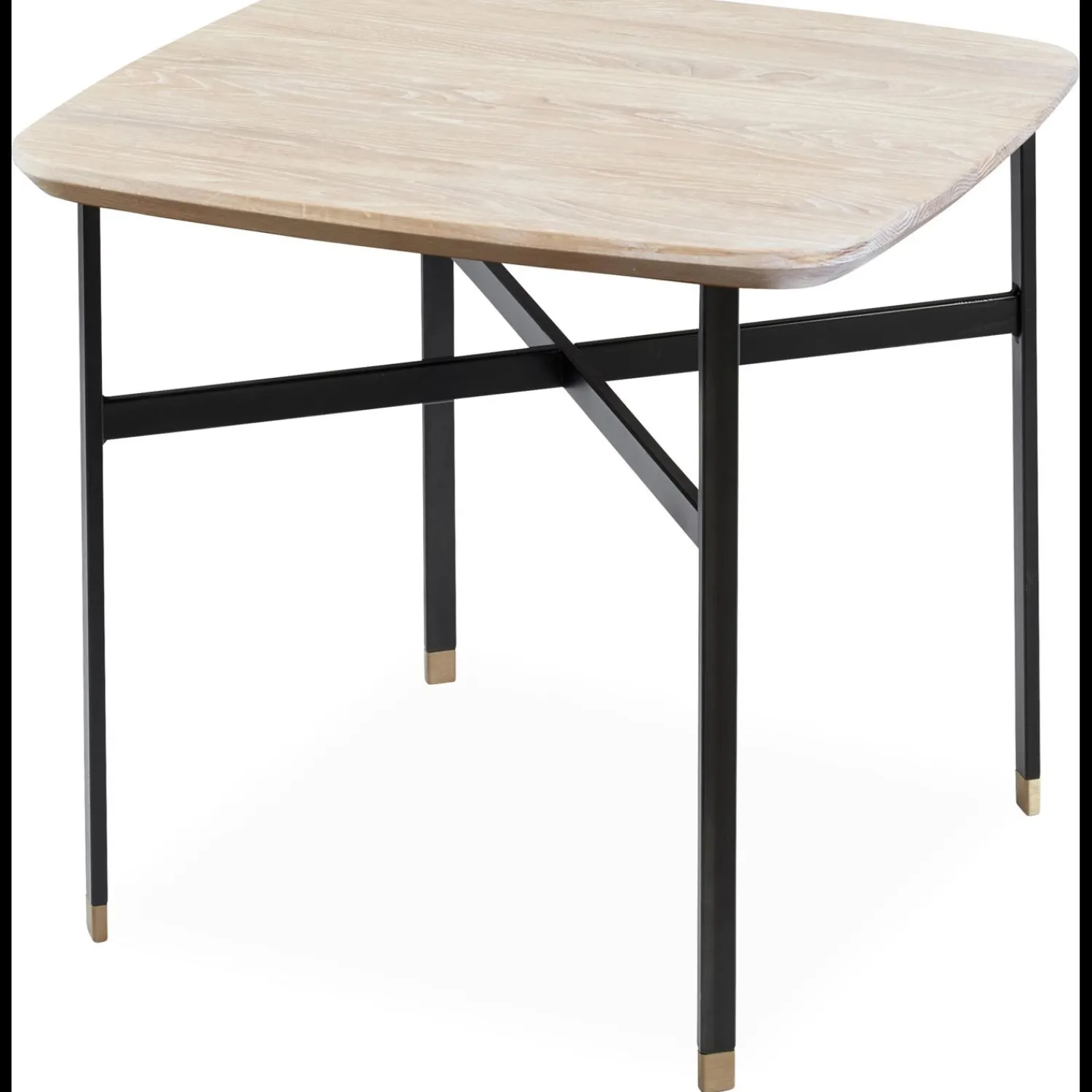 Discount ILVA Skovby SM240/260s Sofabord med bordplade i hvidolieret eg + stel i sort stål