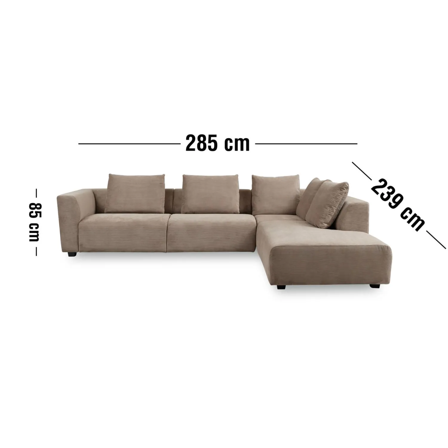 New ILVA Solaro højrevendt hjørnesofa med pufafslutning
