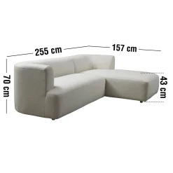 Clearance ILVA Solvei højrevendt sofa med chaiselong