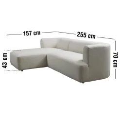 Online ILVA Solvei venstrevendt sofa med chaiselong