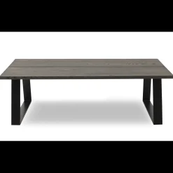 ILVA Timber Sofabord i mørkebrunt træ 150 x 45 x 90 cm + sorte ben