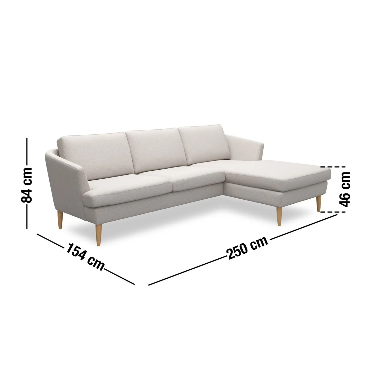 Outlet ILVA Timian højrevendt sofa med chaiselong